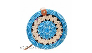 Multi Color Circle Rattan Bags Handwoven Process Braid Trend Design
